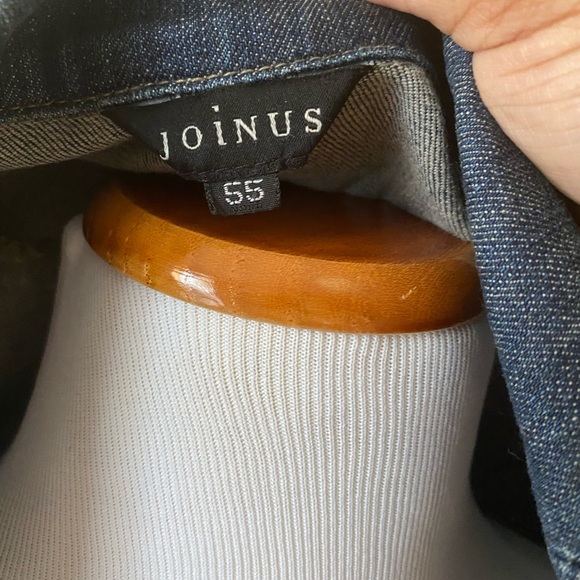 Joinus Denim and Faux Leather Puff Sleeve Blazer - Picture 5 of 8